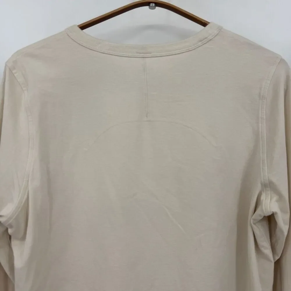 Lululemon Natural Ivory Classic Fit Cotton Blend Long Sleeve T-Shirt Size Medium